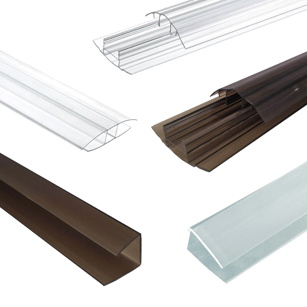 Polycarbonate Profiles Clear and Bronze Sample (H-U-SNAP-DOWN)