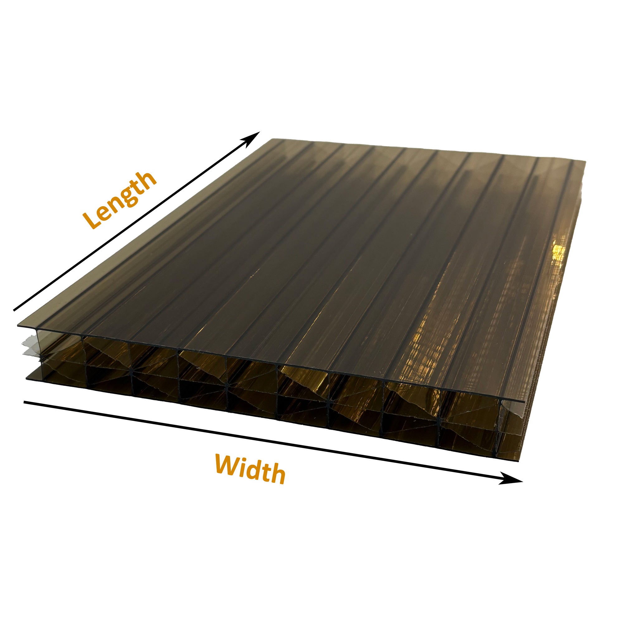 25mm Bronze Polycarbonate Roofing Sheet 10 Year Warranty UV Protection Various Ready Size