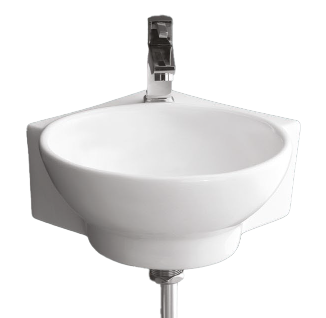 LILY CORNER Wall Mounted Wash Basin for Bathroom White Round Perry 345 x 345 x 140 mm