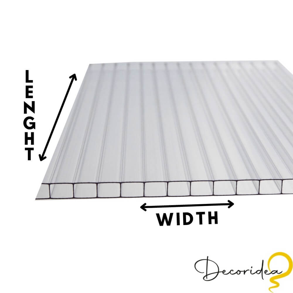 10mm Polycarbonate Roofing Sheet Clear Various Size 10 Year Warranty UV Protection