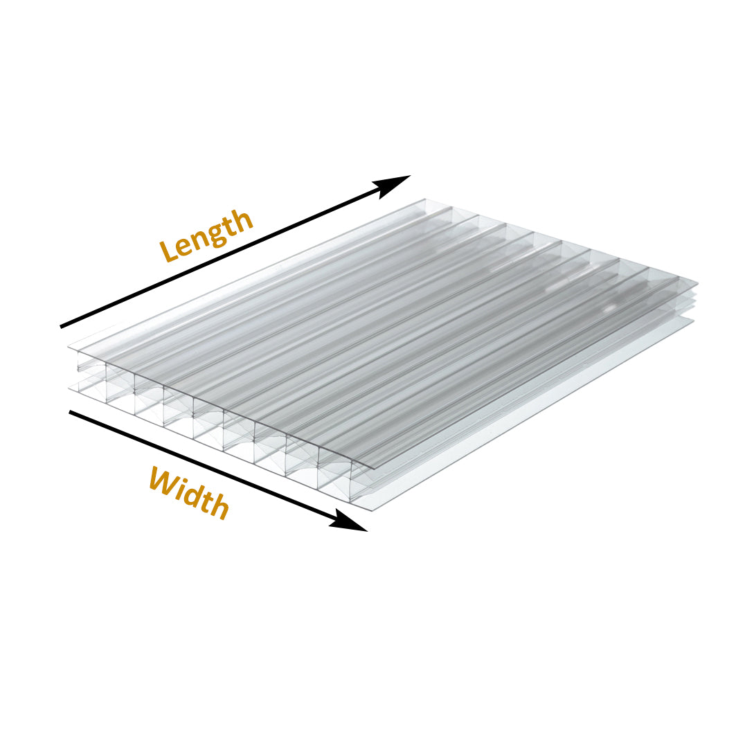 25mm Clear Polycarbonate Roofing Sheet 10 Year Warranty UV Protection Cut to Your Size