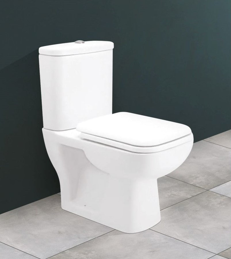 JACK White Modern Round Fully back to Wall Close Coupled Softclose Seat