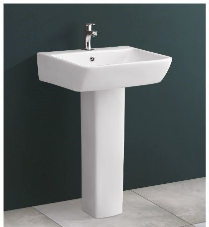 LEVIS Pedestal Wash Basin for Bathroom White 545 x 475 x 840 mm