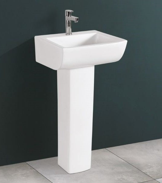 LYRA Pedestal Wash Basin for Bathroom White 425 x 400 x 850 mm