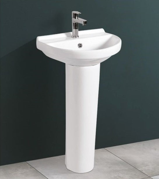 MARCO Pedestal Wash Basin for Bathroom White 465 x 330 x 780 mm