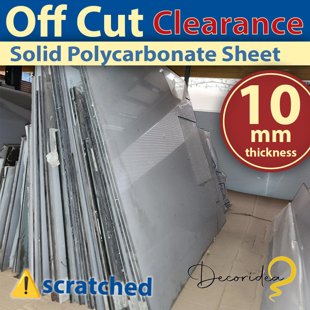 ➡️OFFCUT CLEARANCE ⬅️ 10mm Polycarbonate Solid Clear Sheet (⚠️scratched)