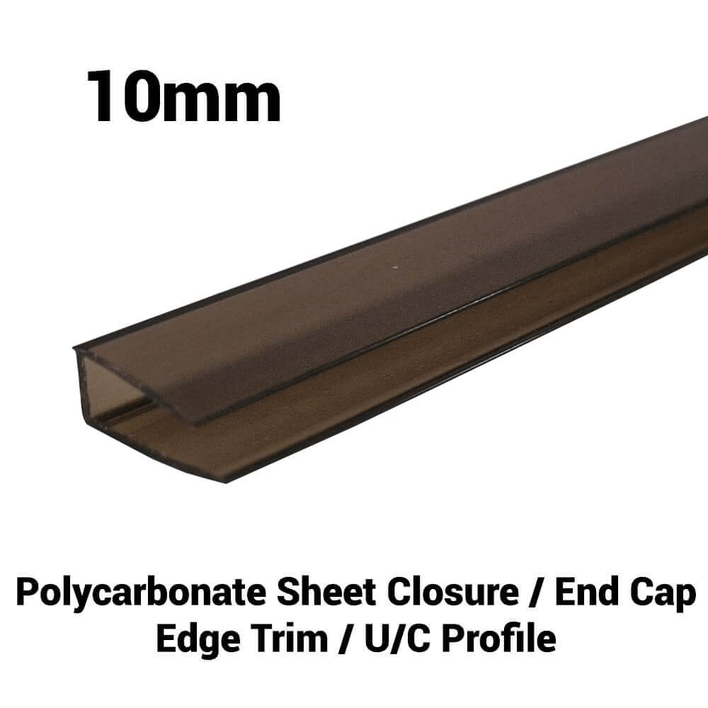 Profil U din policarbonat de 10 mm Bronz Dimensiuni diverse 10 ani garanție