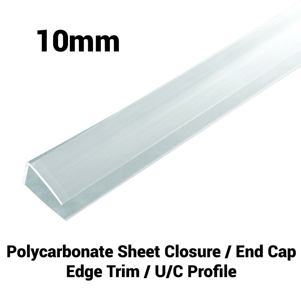 Profil U din policarbonat de 10 mm Transparent Diverse dimensiuni 10 ani garanție