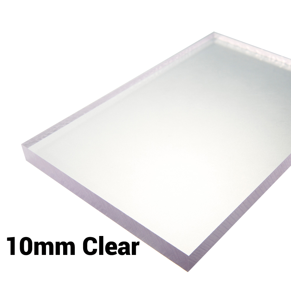 10mm Polycarbonate Solid Clear Sheet Double Sided UV Protection Cut To Size