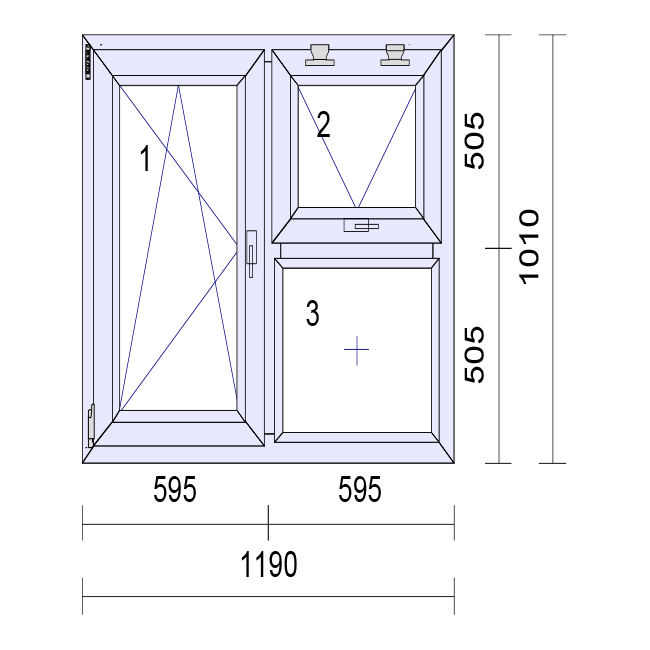 uPVC Stânga sau Dreapta și Sus Agățat și Rotire Cadru de fereastră cu geam dublu și sticlă 85 mm UK 2 Garnitură de etanșare - Dimensiuni multiple 