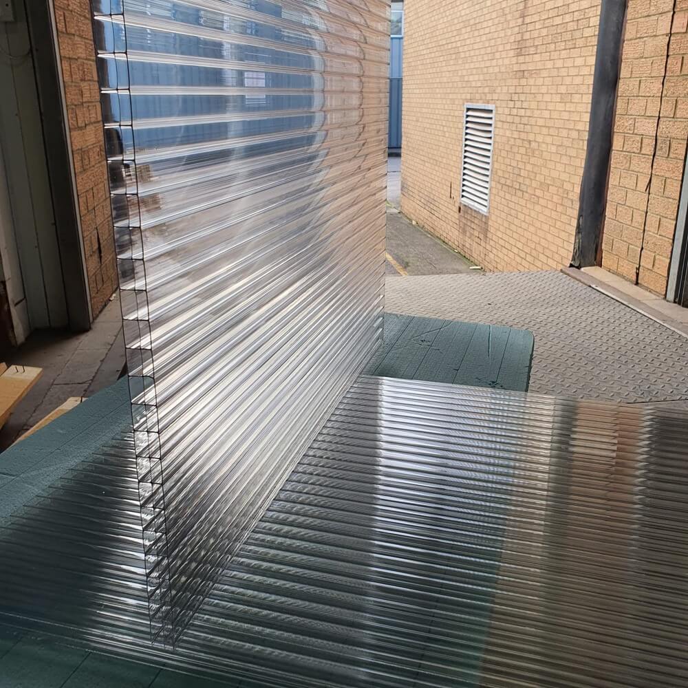 16mm Polycarbonate Roofing Sheet Clear Various Size 10 Year Warranty UV Protection