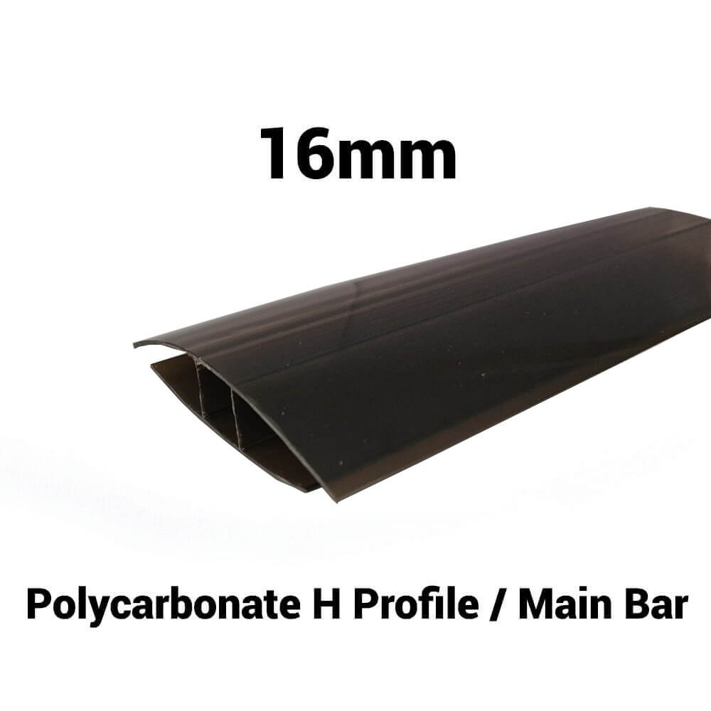 Profil H din policarbonat de 16 mm Bronz Dimensiuni diverse 10 ani garanție