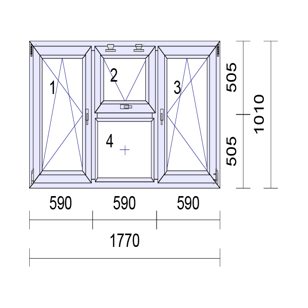 Cadru de fereastră cu geam dublu și sticlă 85 mm UK 2 Garnitură de etanșare - Dimensiuni multiple