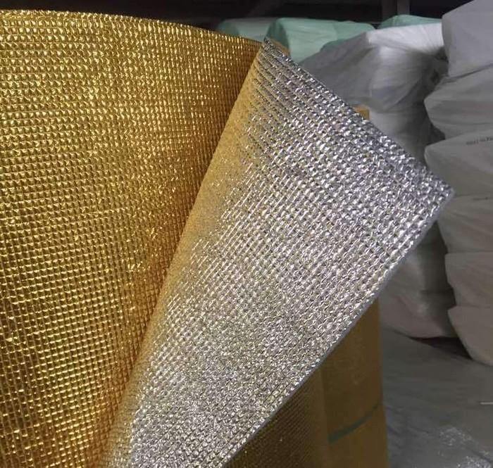 5mm Foil EPE Foam Insulation Underlay Double Sided Grid Golden-Silver Colour - Decoridea