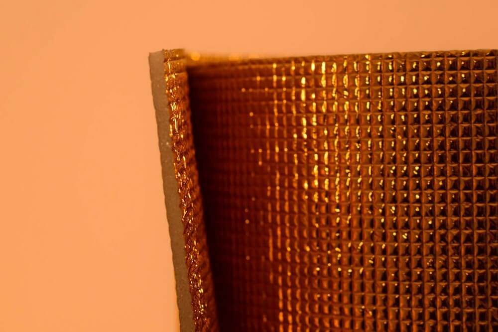 5mm Foil EPE Foam Insulation Underlay Double Sided Grid Golden Colour - Decoridea