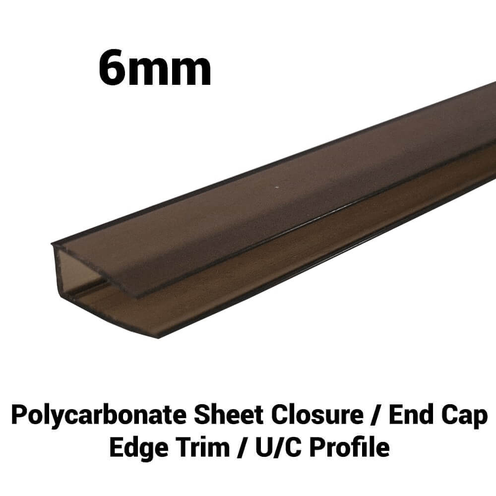Profil U din policarbonat de 6 mm bronz Diverse dimensiuni 10 ani garanție