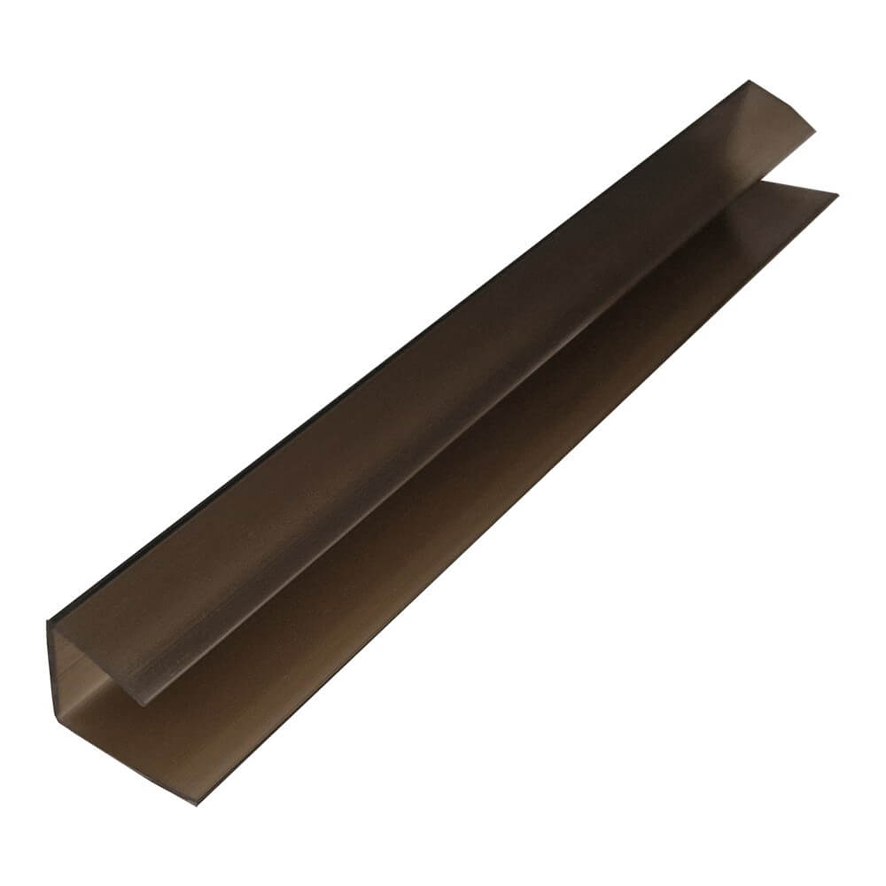 Profil U din policarbonat de 6 mm bronz Diverse dimensiuni 10 ani garanție