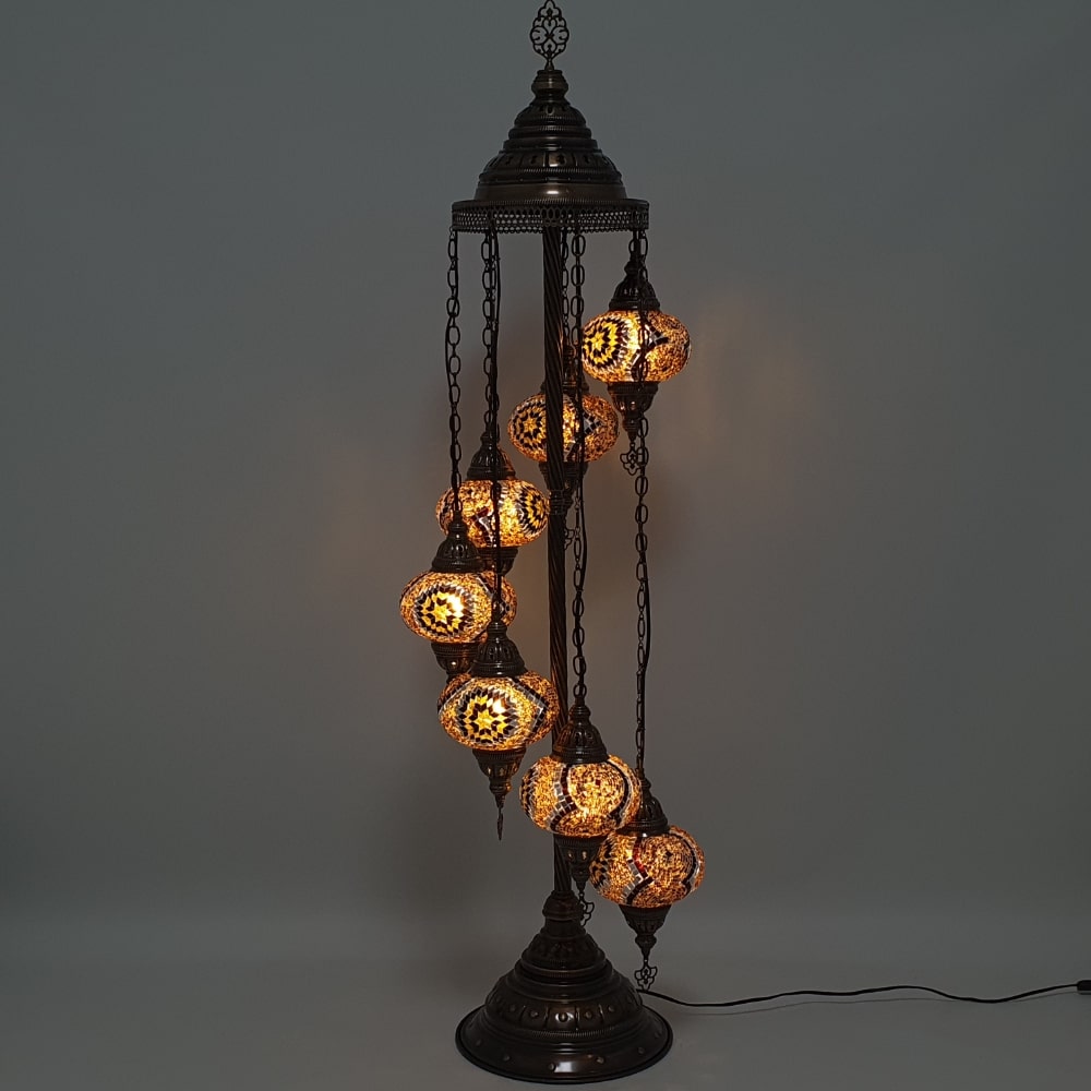 7 Globe Brown Turcă Tiffany Mozaic Lampă LED Lumină
