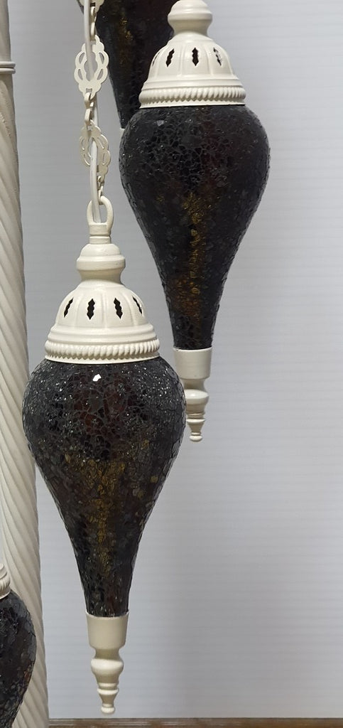 7 Globe Amber Turkish Tiffany Mosaic Floor Lamp LED Light Pear Shape From £175 - Decoridea.co.uk