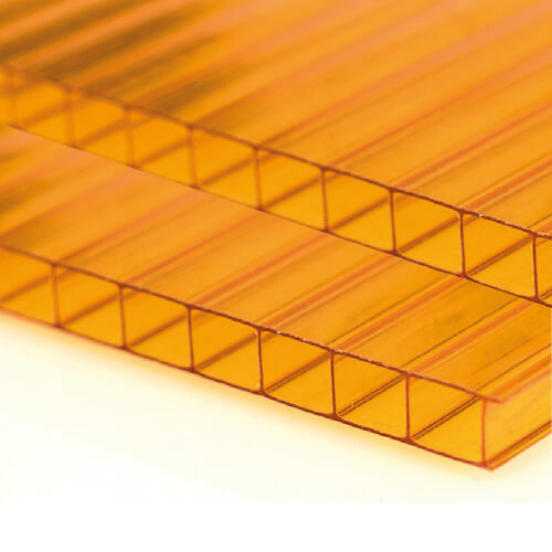 8mm Polycarbonate Roofing Sheet Orange Various Size 10 Year Warranty UV Protection