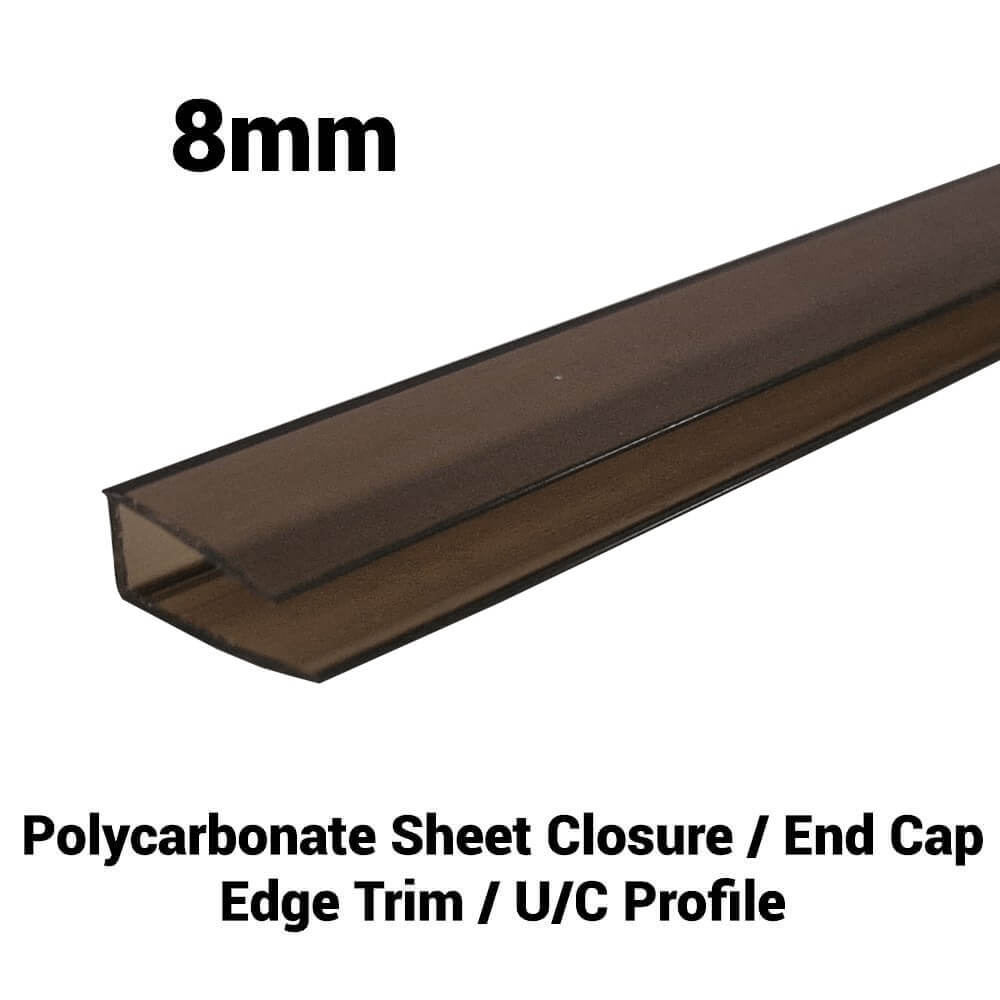 Profil U din policarbonat de 8 mm bronz Diverse dimensiuni 10 ani garanție