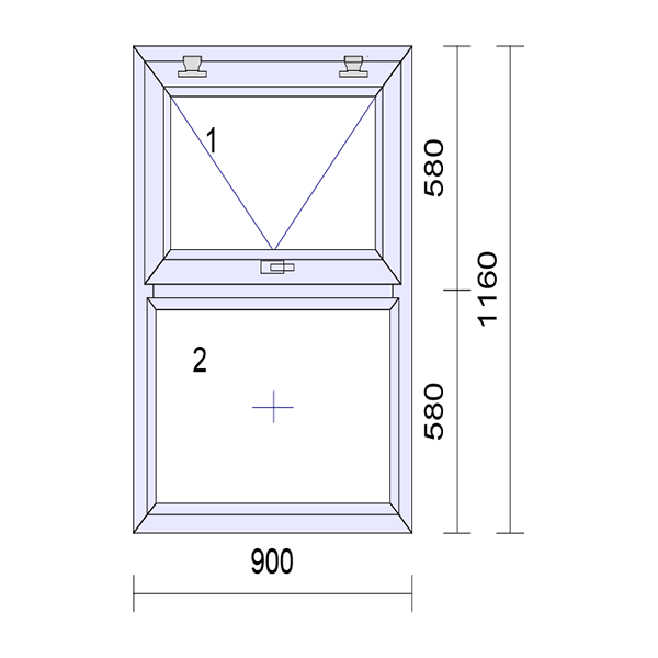 Cadru de fereastră cu geam dublu cu geam dublu din uPVC și garnitură de 70 mm UK 2 - Dimensiuni multiple 
