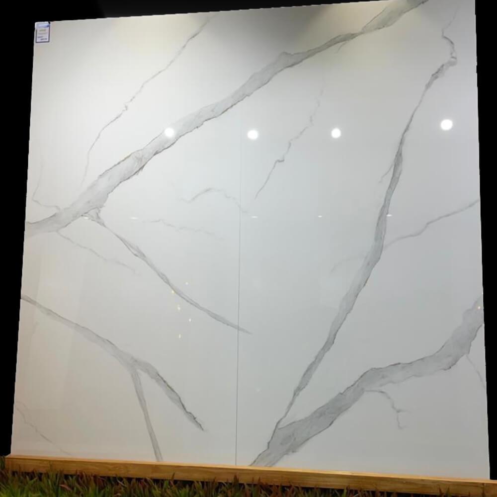 Atlantis White Rectified Large Format Polished Stone Effect Porcelain 1200x2400mm Floor & Wall Tiles