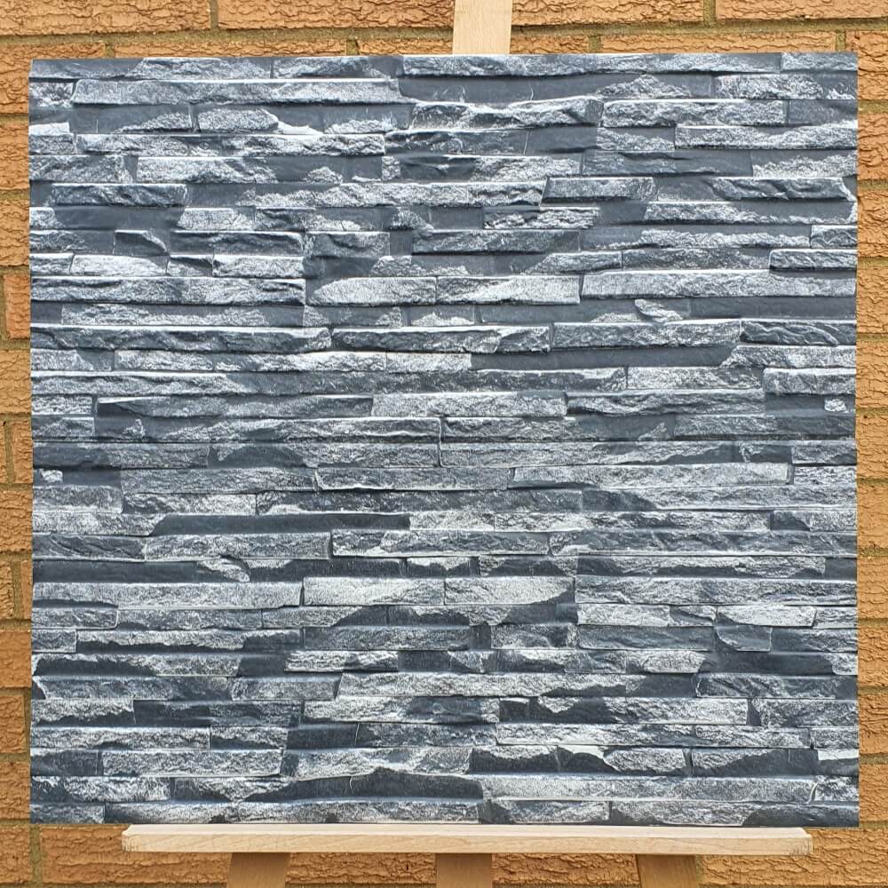 Black Lily Split Face Slate Effect 300x600mm Rectified Matt Porcelain Decorative Wall Tile