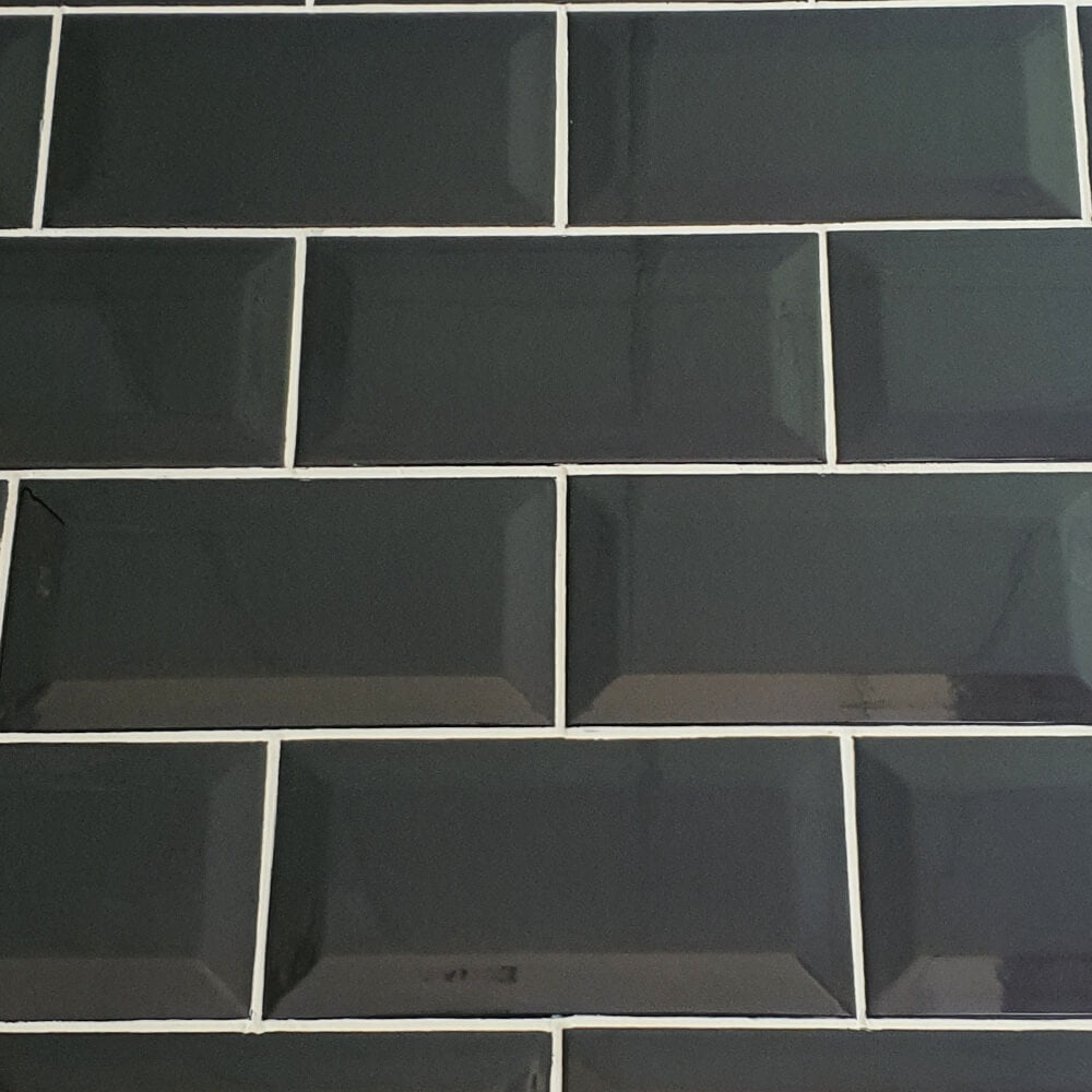 Black Metro Brick Tiles 100x200mm Diamond Decorative Polished Wall Tile