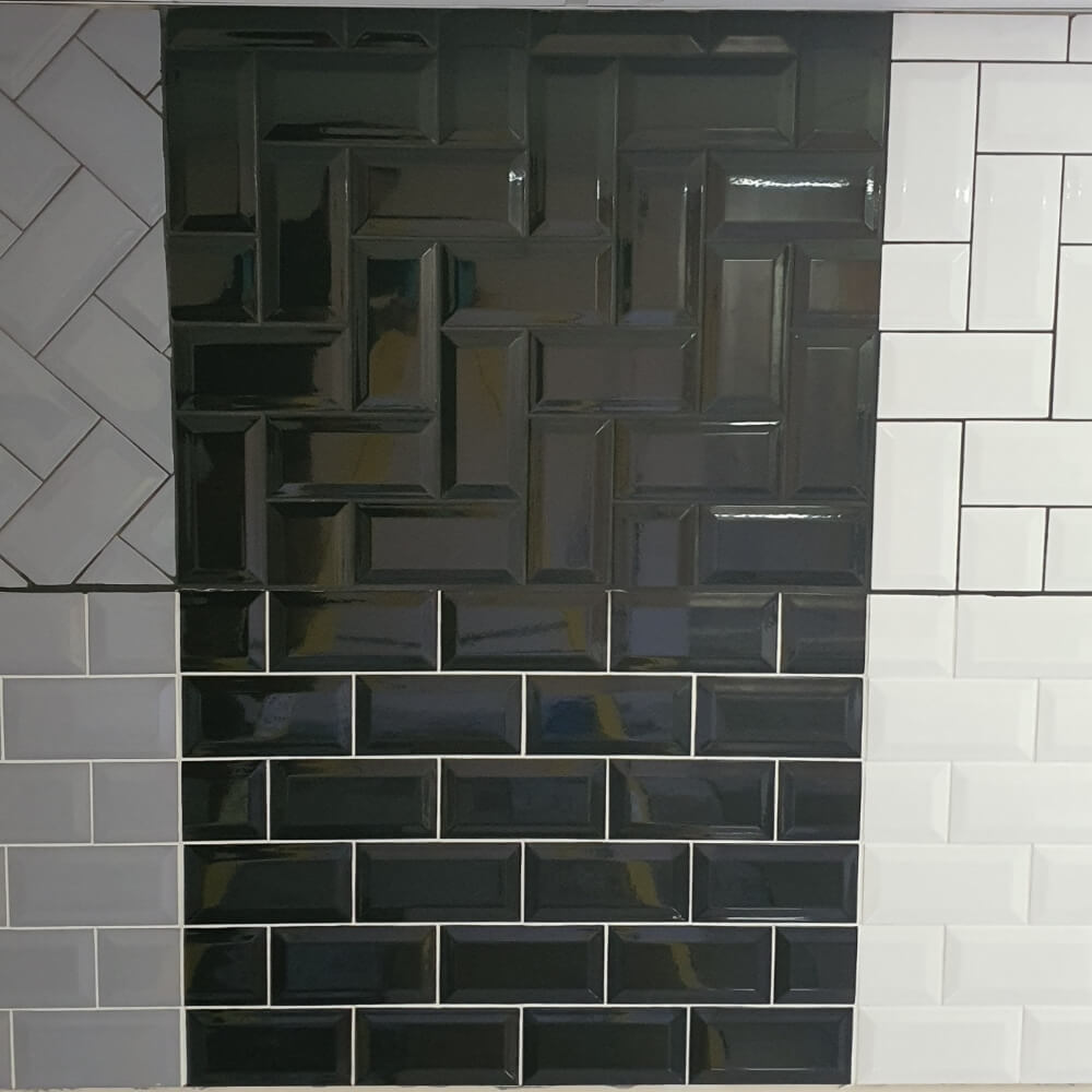 Black Metro Brick Tiles 100x200mm Diamentowa dekoracyjna polerowana płytka ścienna