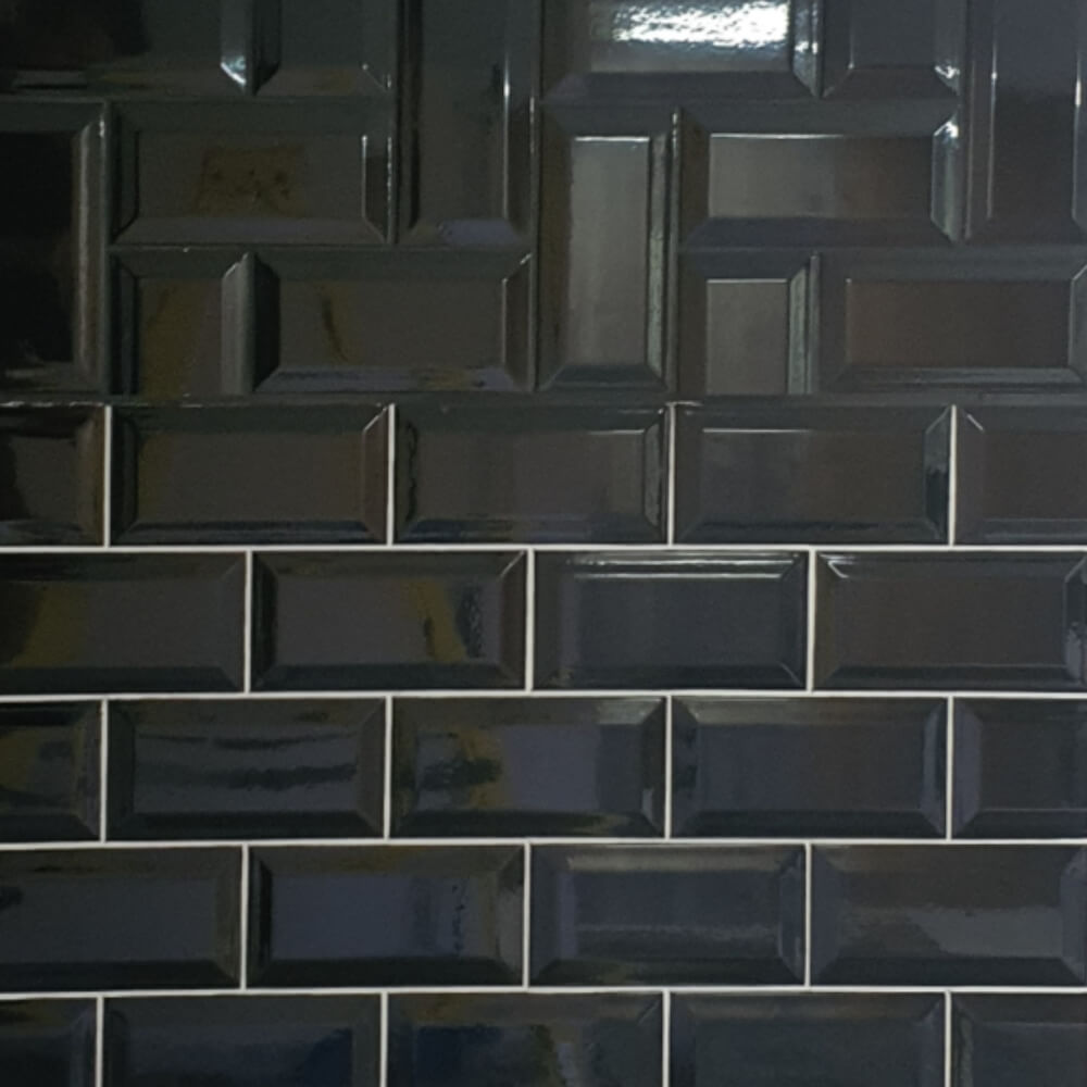 Black Metro Brick Tiles 100x200mm Diamentowa dekoracyjna polerowana płytka ścienna