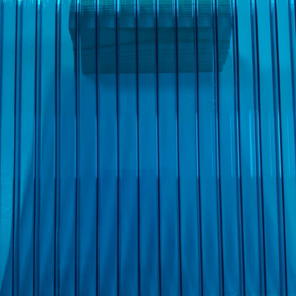 Kolekcja o długości 3m+ 6mm Pokrycie dachowe z poliwęglanu Niebieskie Różne rozmiary 10-letnia gwarancja Ochrona przed promieniowaniem UV