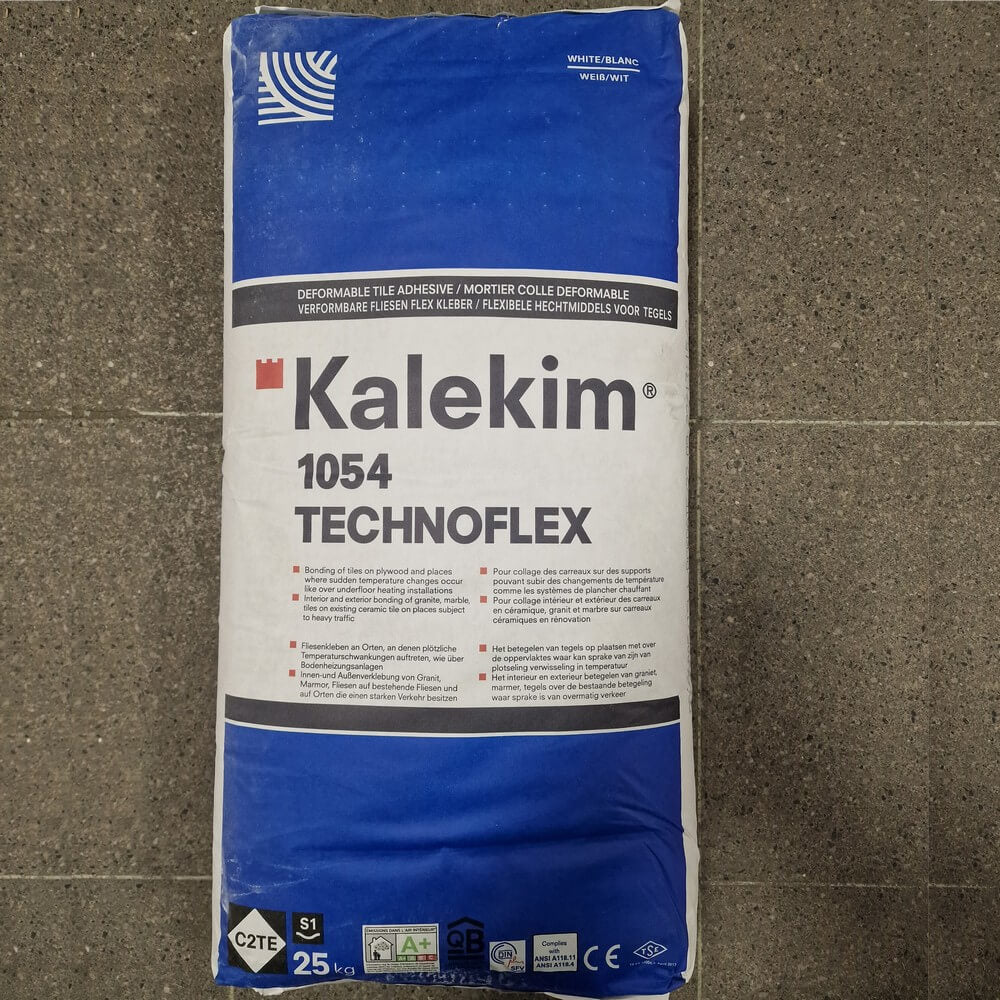 C2TE S1 Kalekim Technoflex Adeziv pentru plăci deformabile pentru perete și podea Opțiune de culoare gri și alb (25 kg) Potrivit pentru plăci de porțelan, ceramică și granit