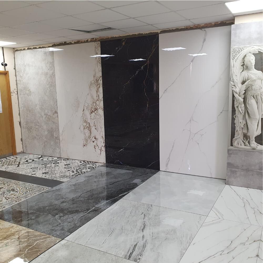 Carrara Borghini Rectified Large Format Polished Stone Effect Porcelain 1200x2400mm Floor & Wall Tiles
