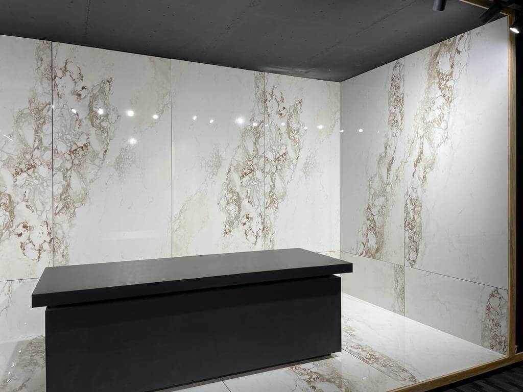 Carrara Borghini Rectified Large Format Polished Stone Effect Porcelain 1200x2400mm Floor & Wall Tiles