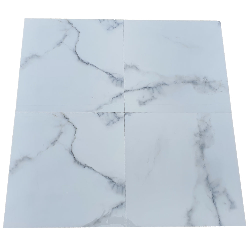 Porțelan Lustruit Rectificat Alb Carrara 600x600mm Gresie și gresie