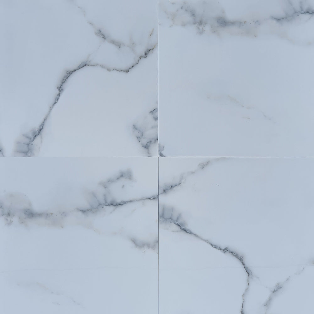 Carrara White Rectified Polished Porcelain 600x600mm Wall and Floor Tiles