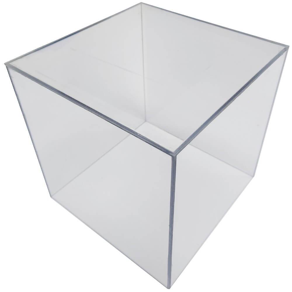Clear Polycarbonate Cube Display Stand Square 6 Sided Box Tray Case Shop Holder