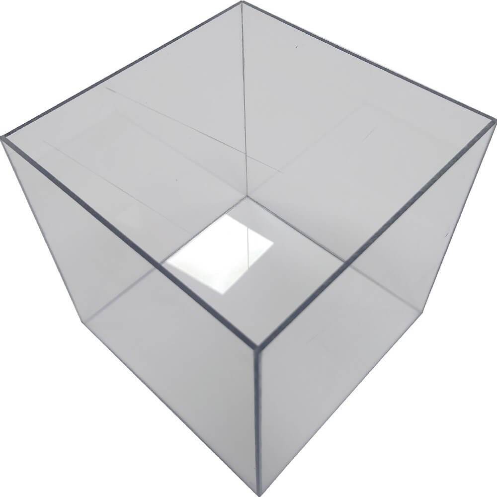 Clear Polycarbonate Cube Display Stand Square 6 Sided Box Tray Case Shop Holder