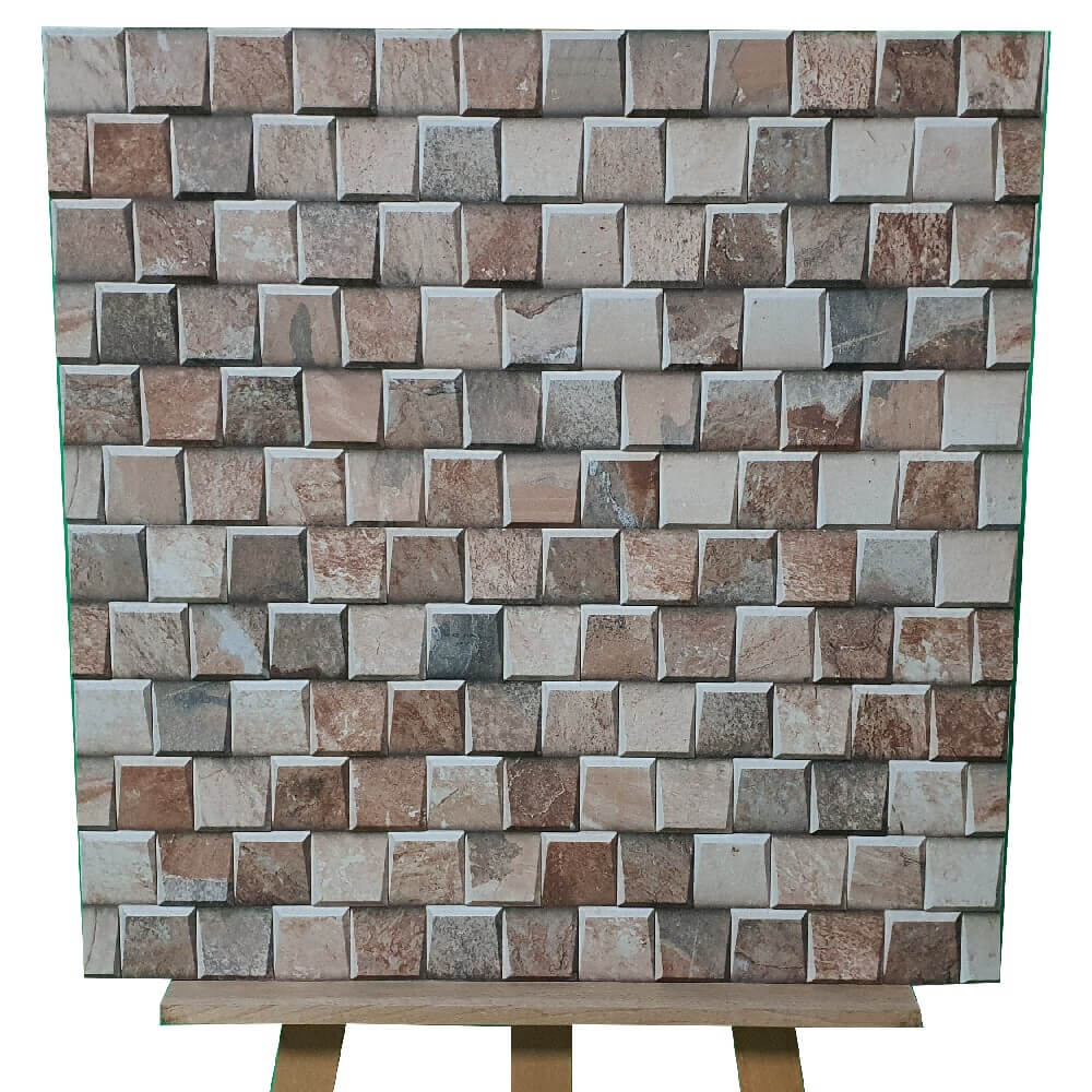 Cocoostia Coffee Brown Mosaic Cubes Split Face Slate Effect 300x600mm Rektyfikowana matowa porcelanowa dekoracyjna płytka ścienna