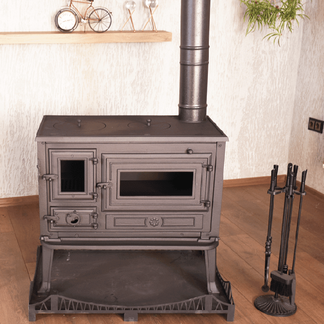Cooking Wood Burning Stove Oven Cooker Fireplace 115kg Cast Iron Body
