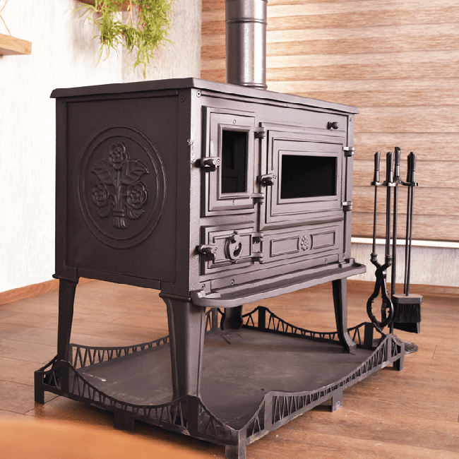 Cooking Wood Burning Stove Oven Cooker Fireplace 115kg Cast Iron Body