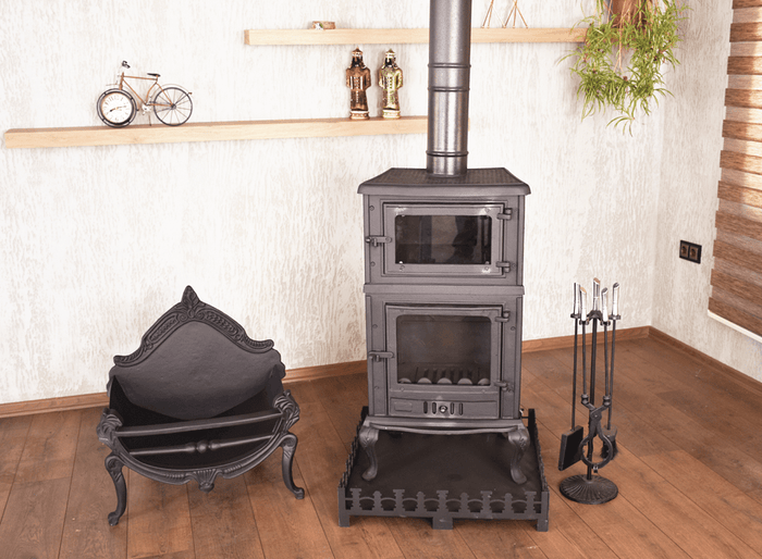 Cooking Wood Burning Stove Oven Cooker Fireplace 117kg Cast Iron Body –  Decoridea