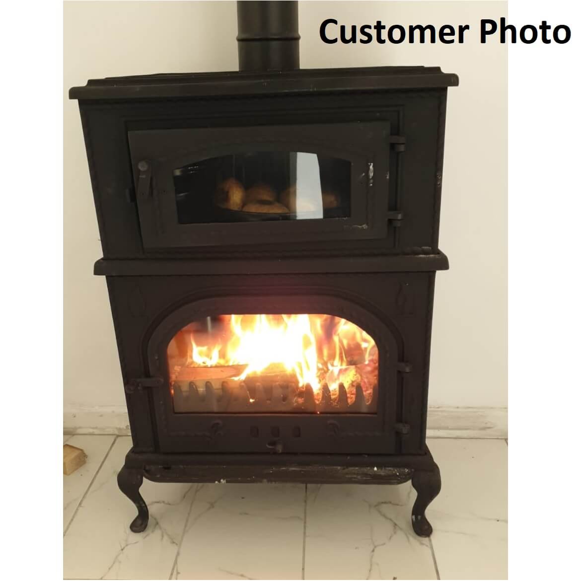 Cooking Wood Burning Stove Oven Cooker Fireplace 140kg Cast Iron Body