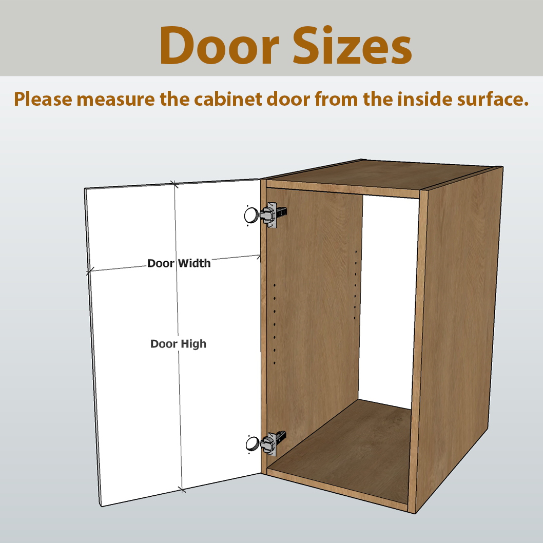 Kitchen Cabinet Door With 2 Hinge Hole-Melamine Matt Anthracite-H:(110-715mm)