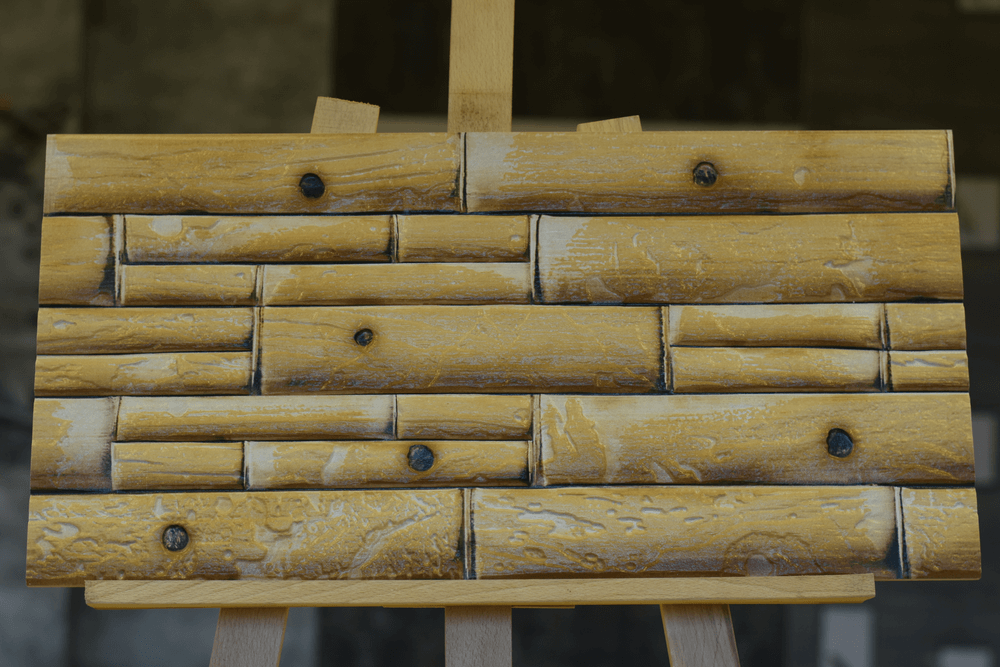 Elmo Yellow Bamboo Split Face Rectified Matt Porcelain 300x600mm Wall Tile