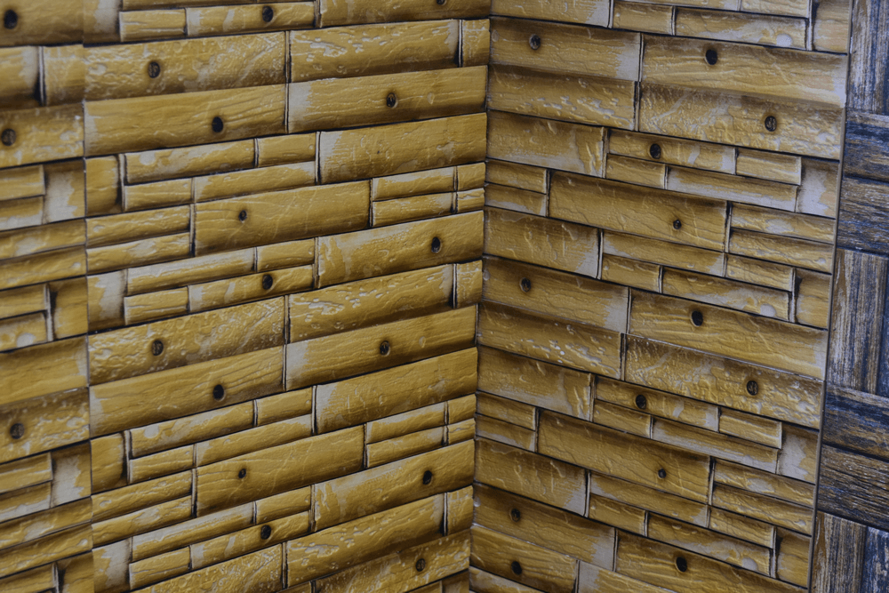 Elmo Yellow Bamboo Split Face Rectified Matt Porcelain 300x600mm Wall Tile