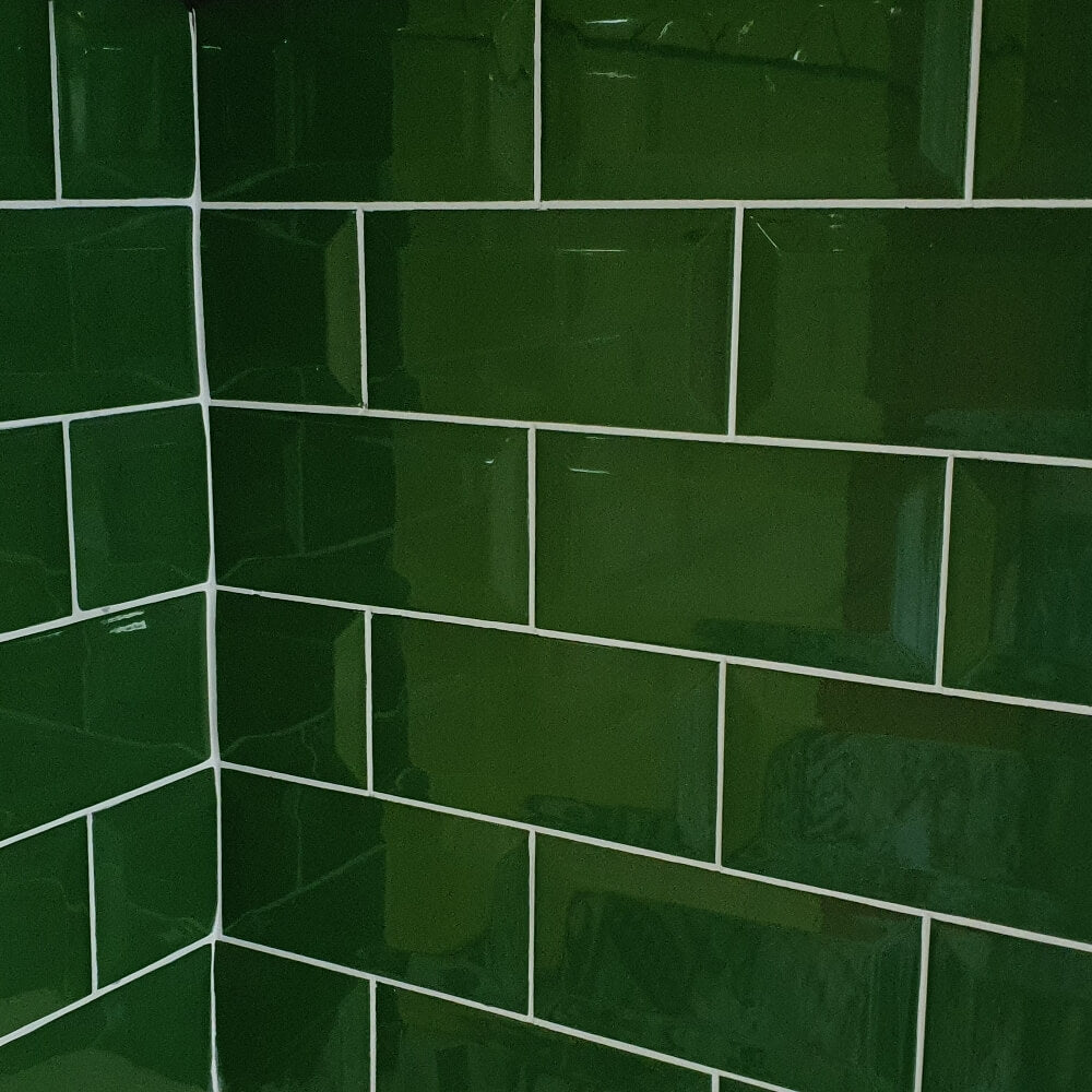 Green Metro Brick Tiles 100x200mm Diamentowa dekoracyjna polerowana płytka ścienna