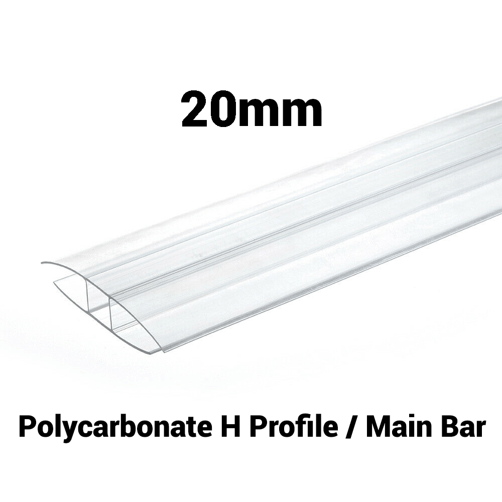 Profil H din policarbonat de 20 mm Transparent Diverse dimensiuni 10 ani garanție