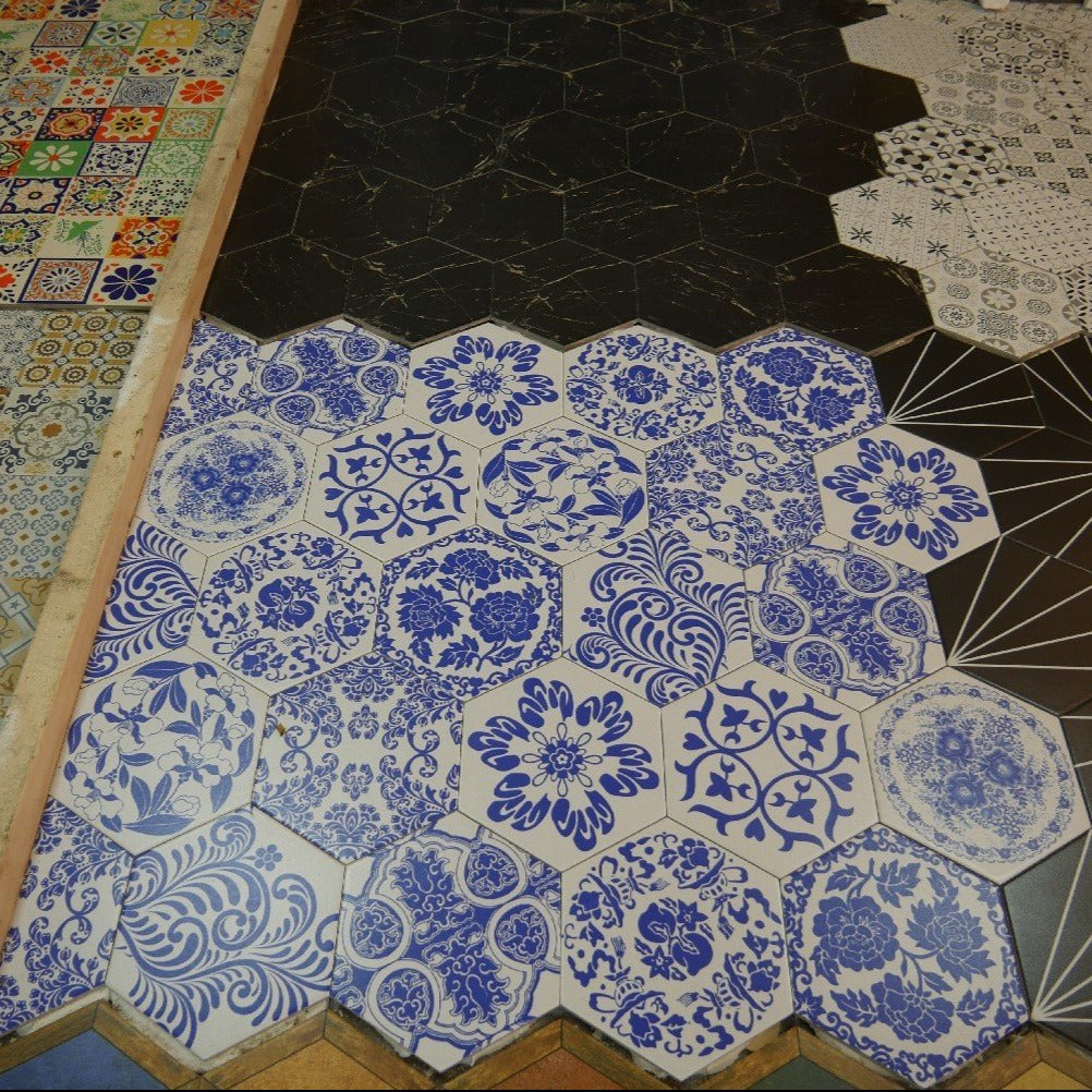 Lotus Hexagon Matt Ceramic 200x230mm Wall and Floor Tile